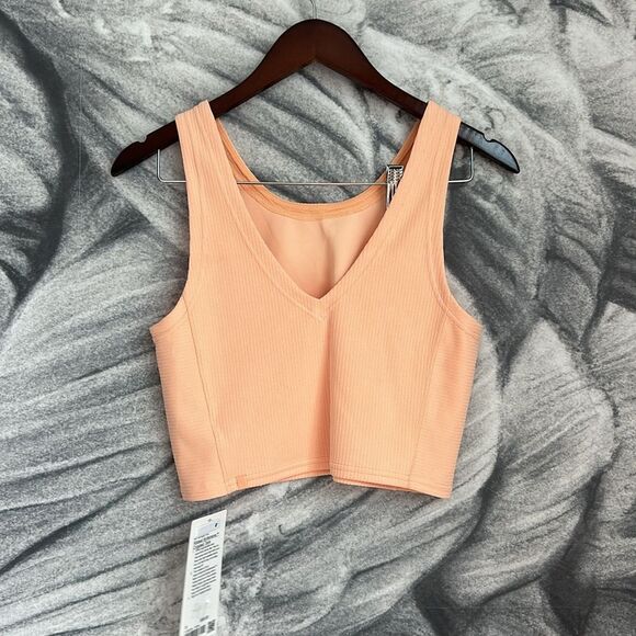 Lululemon Ribbed Softstreme Cropped Tank Top size 8 PEACH BELLINI 🍑 NWT - Picture 2 of 7